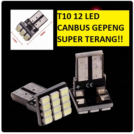 Led T10 w5w senja Plat nomor12 Titik 12 SMD Senja, Sein, Dashboard Plafon