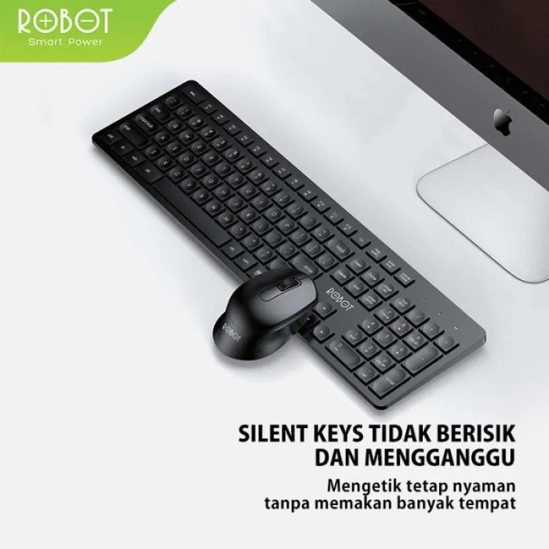 Keyboard Mouse Wireless Robot KM4000 Km 4000 Combo Usb Receiver