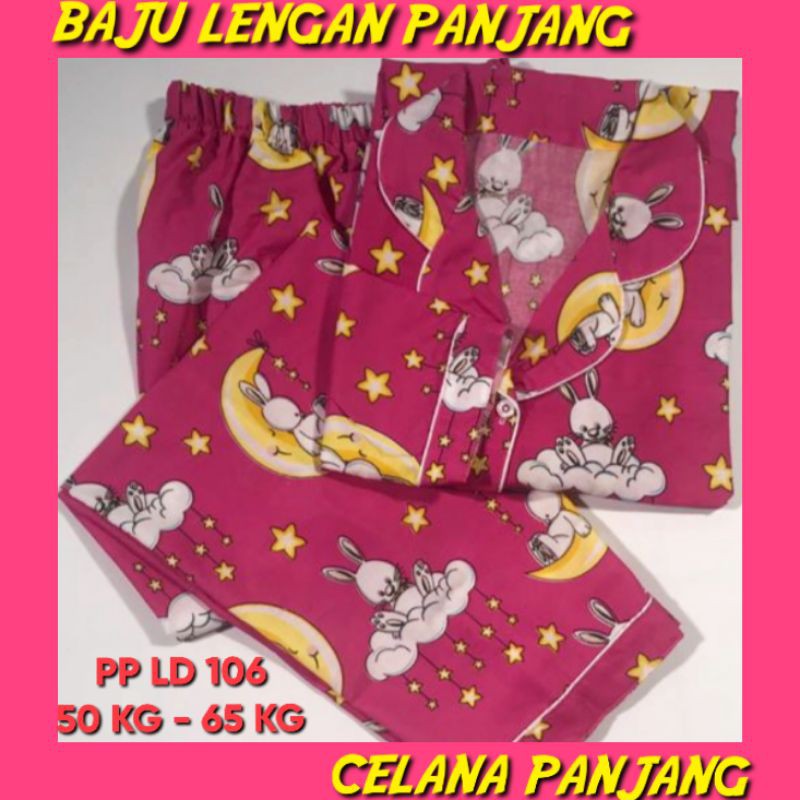 STAR MOON PIYAMA STELAN/SET COUPLE baju tidur dewasa bahan katun jepang karakter