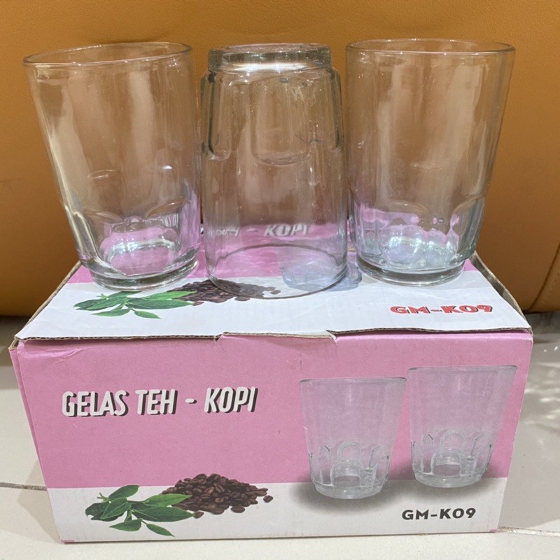 Gelas Kaca / Gelas Kopi / Gelas set isi 6 K09