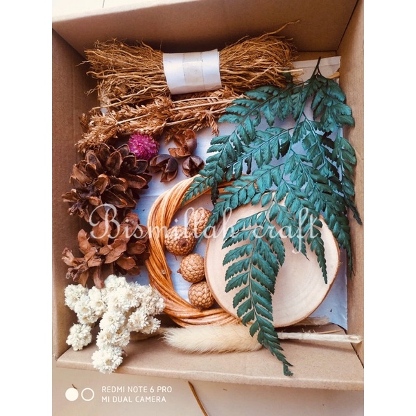 Paket Hemat Bunga (AKAR WANGI)  Kering  Kotak Cincin Rustic Goni Hantaran Mahar Dekorasi flower deko
