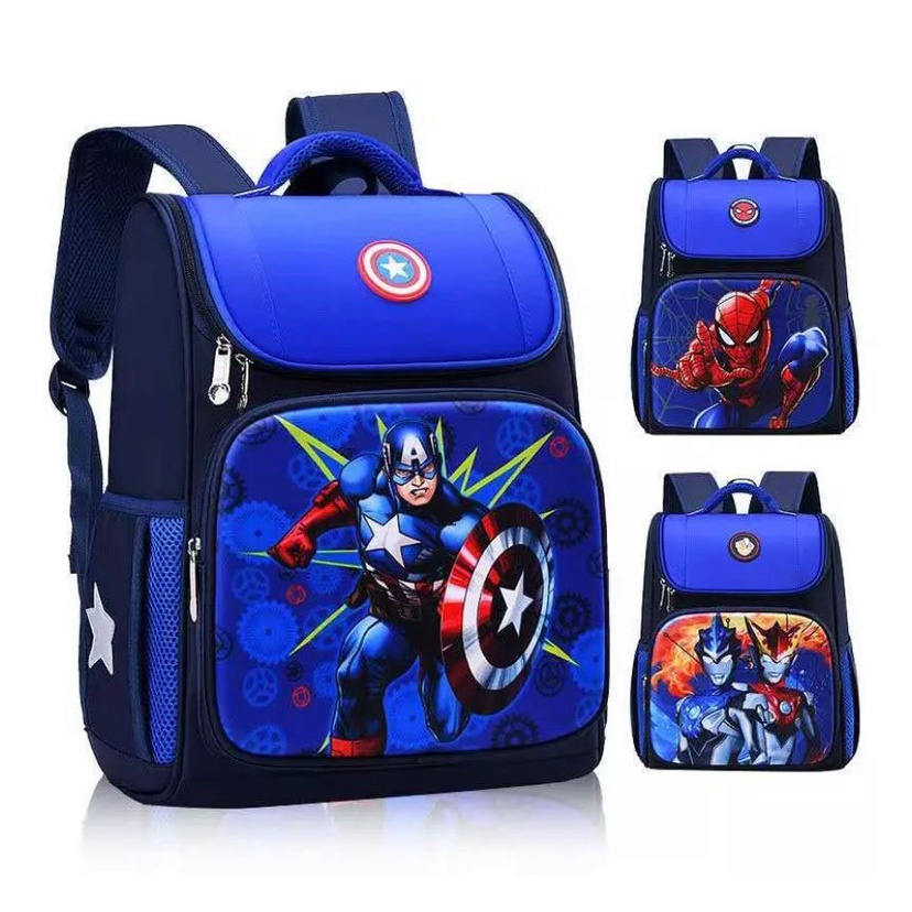 Tas Sekolah Anak Laki-Laki Ransel Anak Cowok Karakter Spiderman Backpack School Import Good Quality