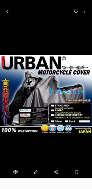 Cover Motor Urban Standard buat motor scoopy,beat,mio,vespa dan sejenisnya/motor bebek matic