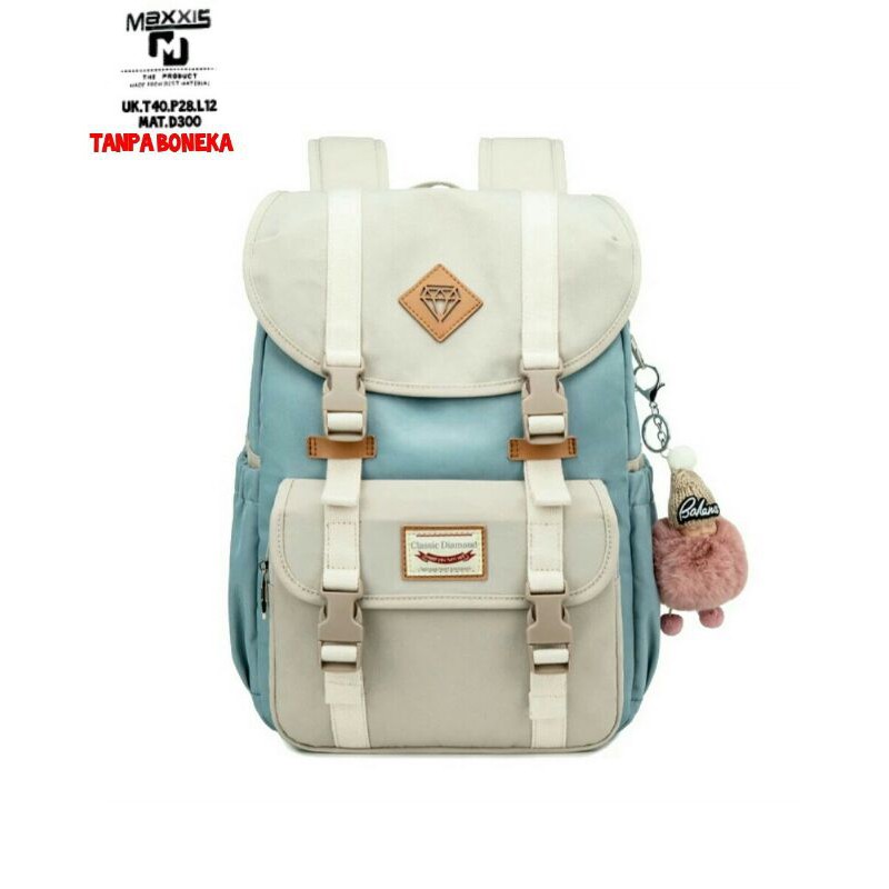 BLDR_Tas Sekolah Anak Perempuan Sd Smp Sma Ransel Backpack Cowok Cewek Motif Diamond Bahan Kanvas Dinier