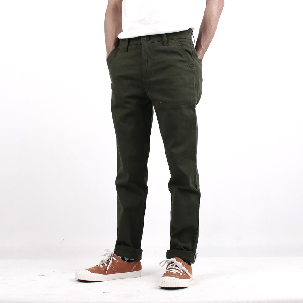  Chino  Tree Green Army Selvedge  Accent Shopee Indonesia