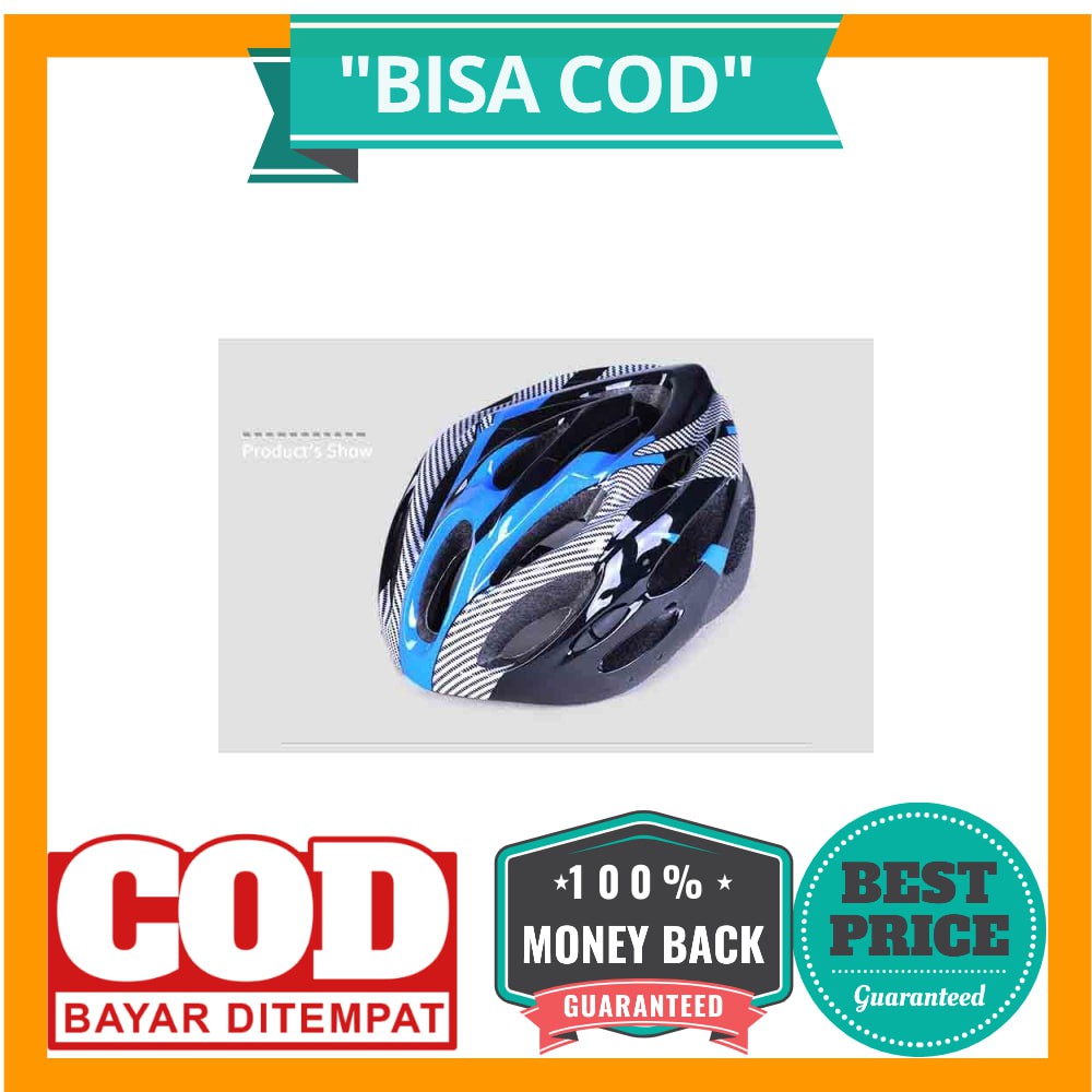 BISA COD TaffSPORT Helm Sepeda EPS Foam PVC Shell - x10 - Blue