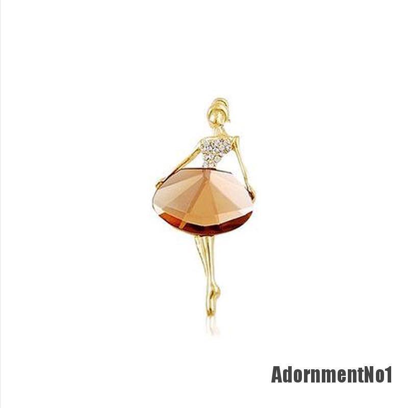 (Adornmentno1) Bros Pin Desain Princess Ballet Girl Hias Kristal Untuk Wanita