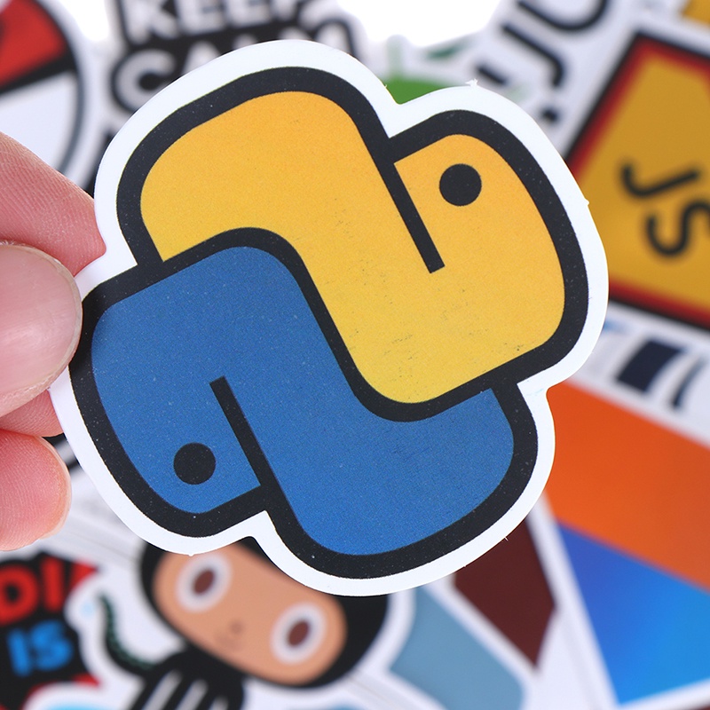 50pcs Stiker Programmer Java Internet Untuk Gitar / Laptop / Koper / Mobil
