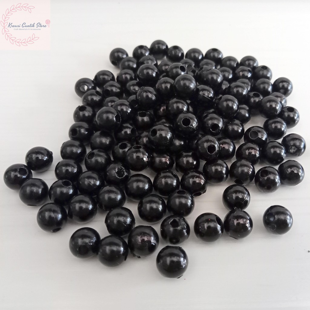 Manik-Manik / Mote Mutiara / Manik Mutiara 8mm Warna - Hitam