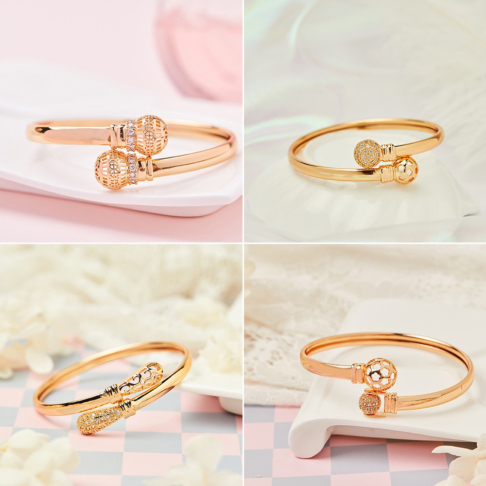 Gelang Rantai Wanita Anti Luntur Fashion Aksesoris Wanita Gelang Tangan Lapis Emas 24K Anti Karat