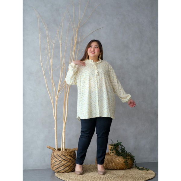 blouse bunga super jumbo 5xl