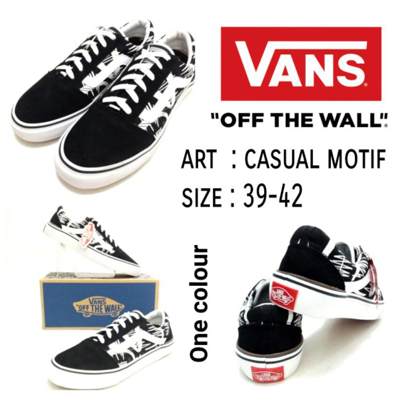 SEPATU FASHION UNISEX CEWEK COWOK VANS CASUAL MOTIF SIZE 39-42