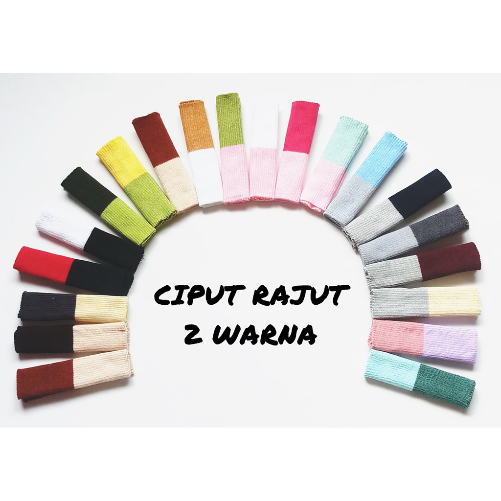 Ciput Rajut 2 Warna / Bandana Rajut Two Tone / Inner Hijab Dalaman Jilbab