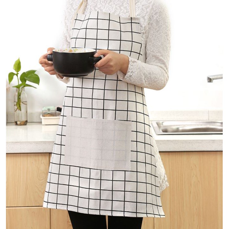 TSC - Celemek Masak Celemek Kain Katun Apron Masak Korea Home Apron Hl0005