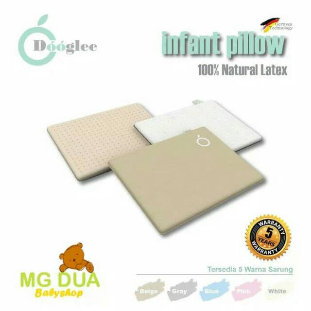 Dooglee Latex Infant Pillow/Bantal Bayi latex/Flat Pillow