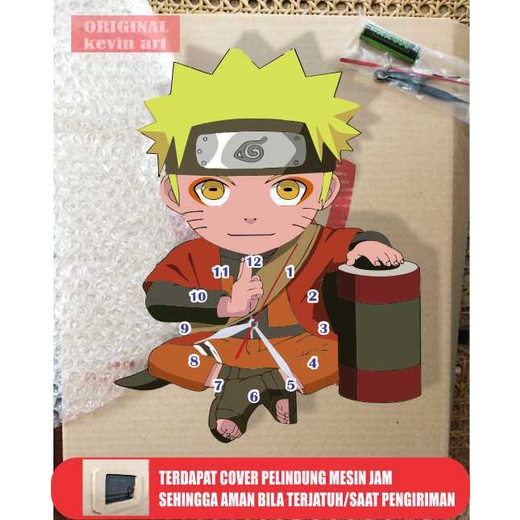 JAM DINDING KARAKTER UNIK NARUTO ARTISTIK BESAR VINTAGE HANDMADE MESIN JAM SWEEP