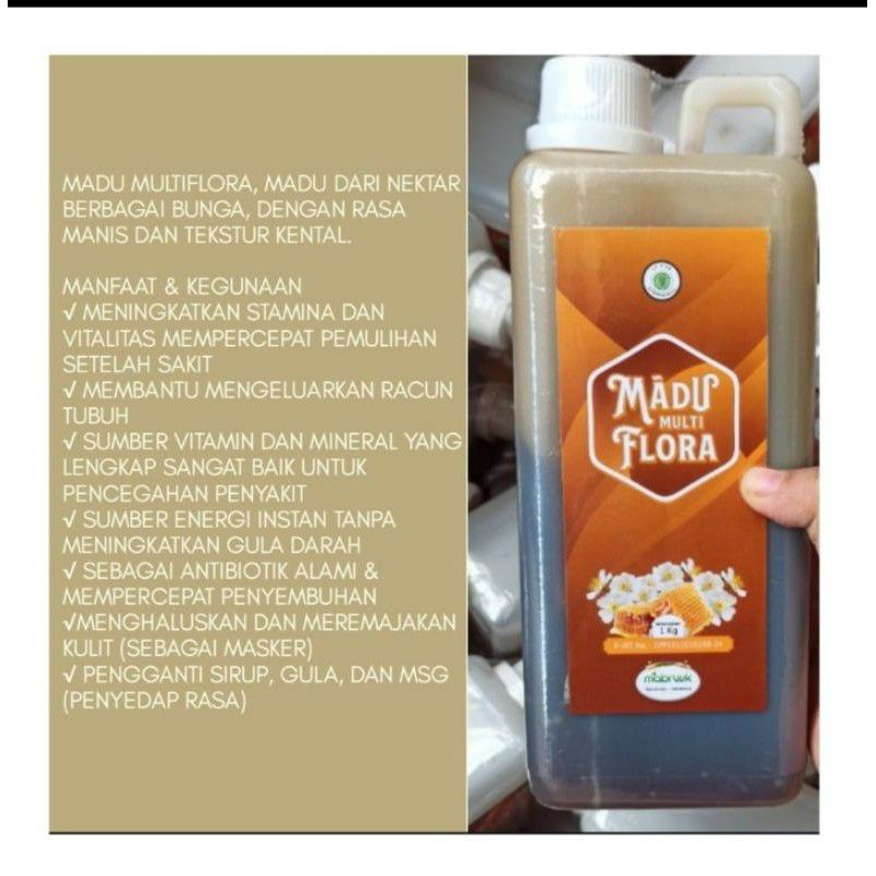 

MADU MABRUUK MULTIFLORA madu murni asli 1 kg mabruk 1000 gr
