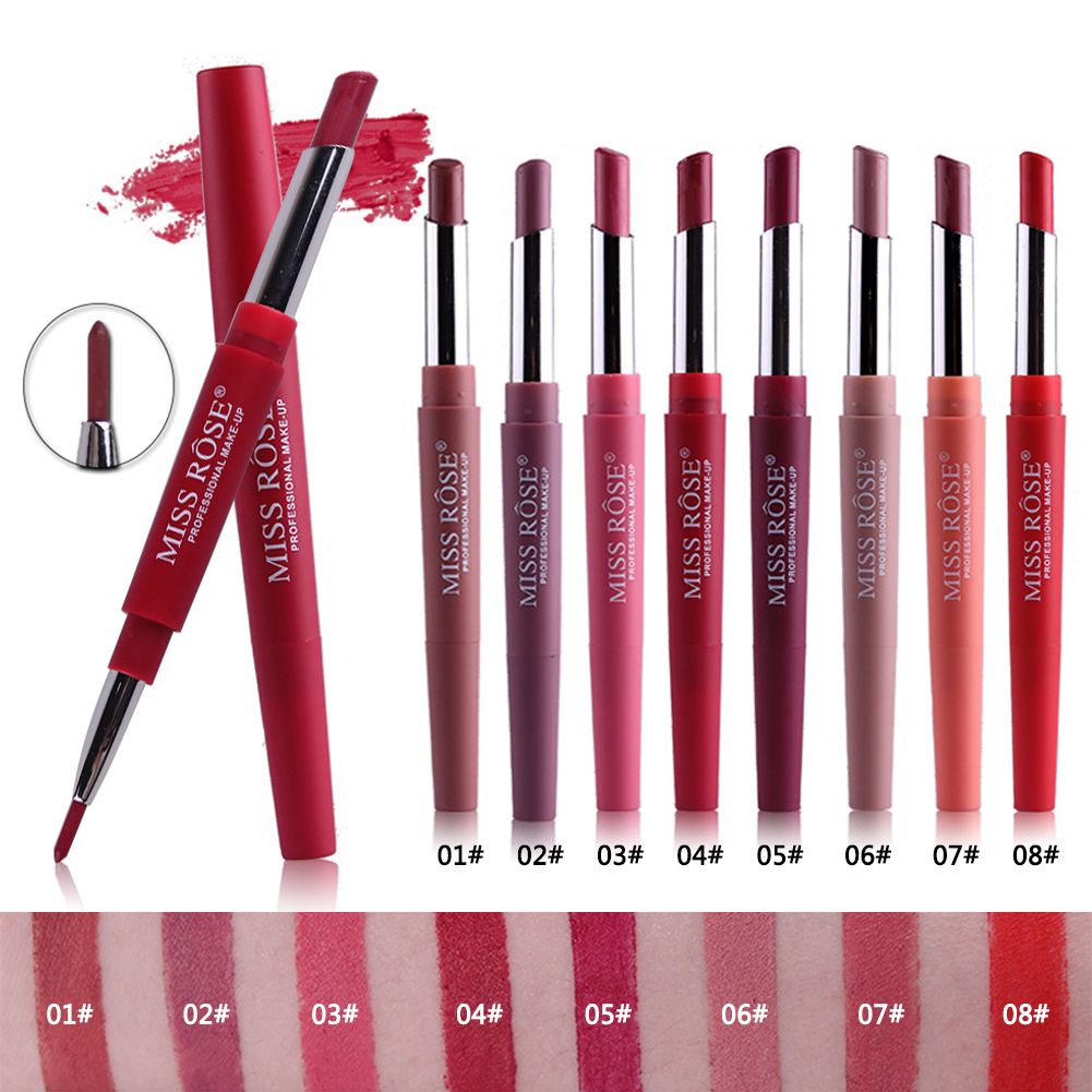 Miss Rose Lasting Long Multifunct Makeup Pencil Waterproof Pen Lipstick Lip Matte Liner CJR