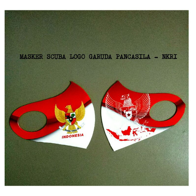 MASKER SCUBA  LOGO GARUDA PANCASILA NKRI  ( WARNA MERAH PUTIH )
