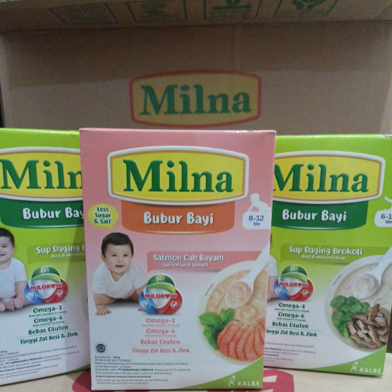 Milna Bubur Reguler  6+ 8+ 120gr MPASI Bayi