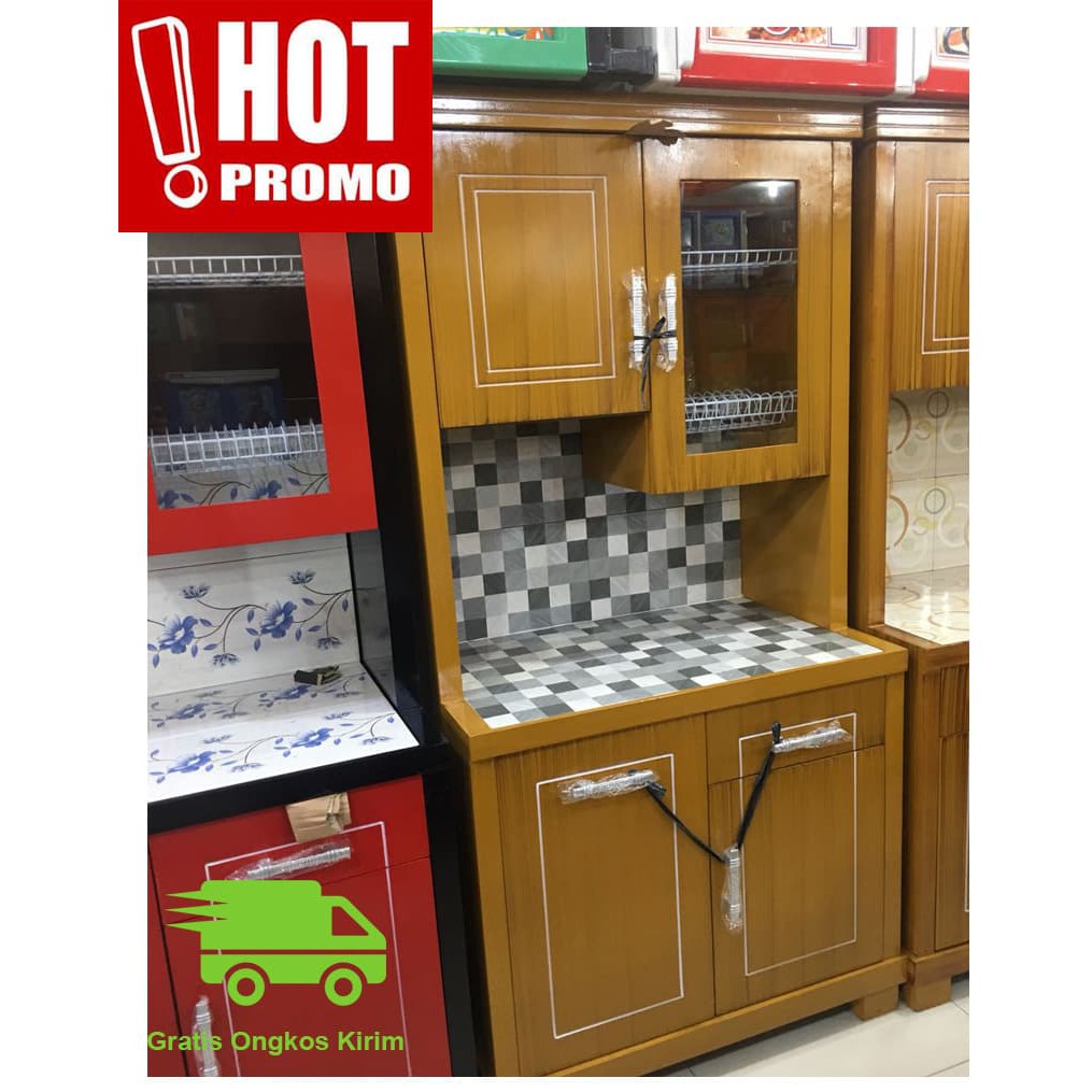 PROMO LEMARI DAPUR / LEMARI SAYUR / RAK PIRING KAYU MINIMALIS 2 PINTU