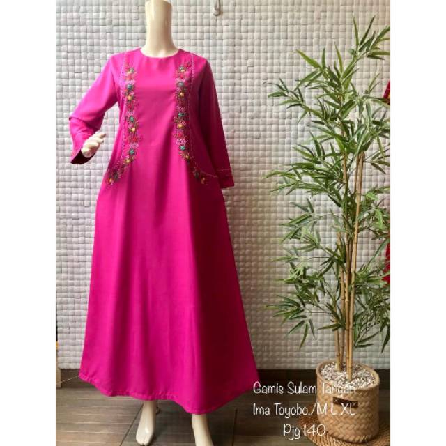 Gamis kamari / gamis ima toyobo / gamis bunga sulam / gamis mewah / gamis murah / gamis cantik
