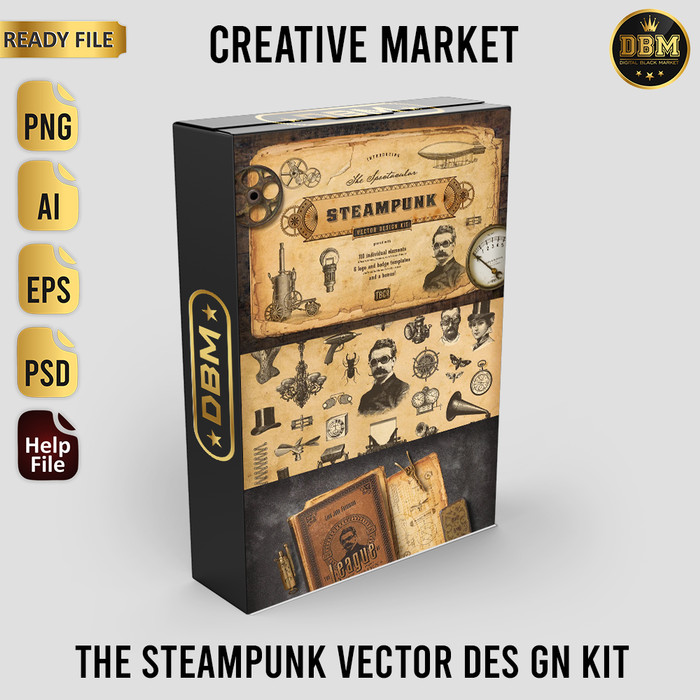 The Steampunk Vector Des Gn Kit - Vector Designs