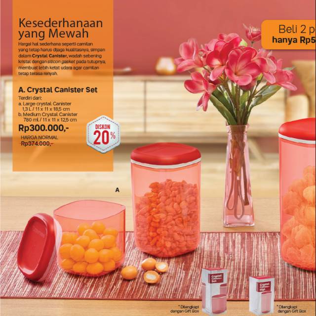 Crystal Canister Set Tupperware ORI