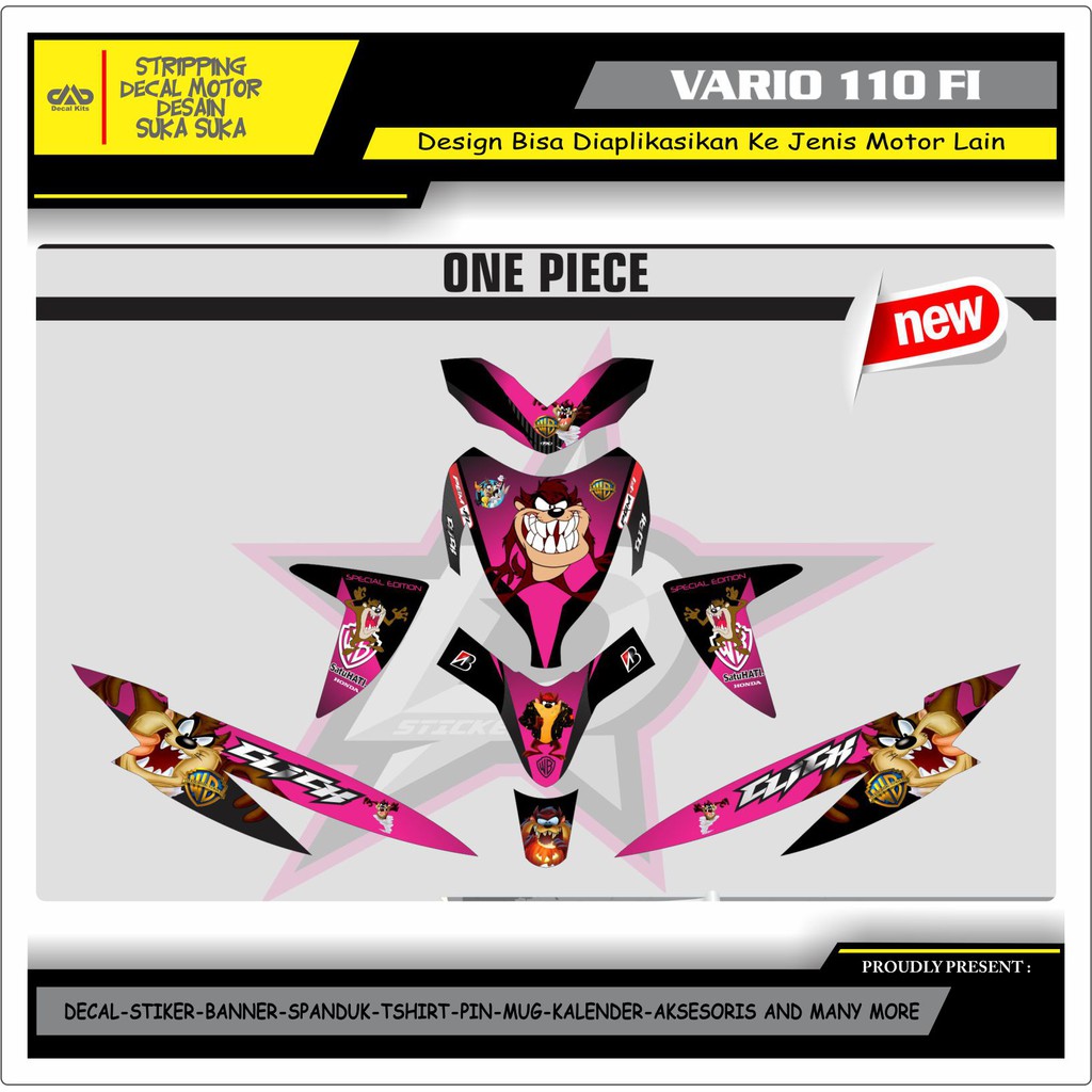 Sticker stiker striping Decal Motor VARIO 110 LED ONE PIECE 2