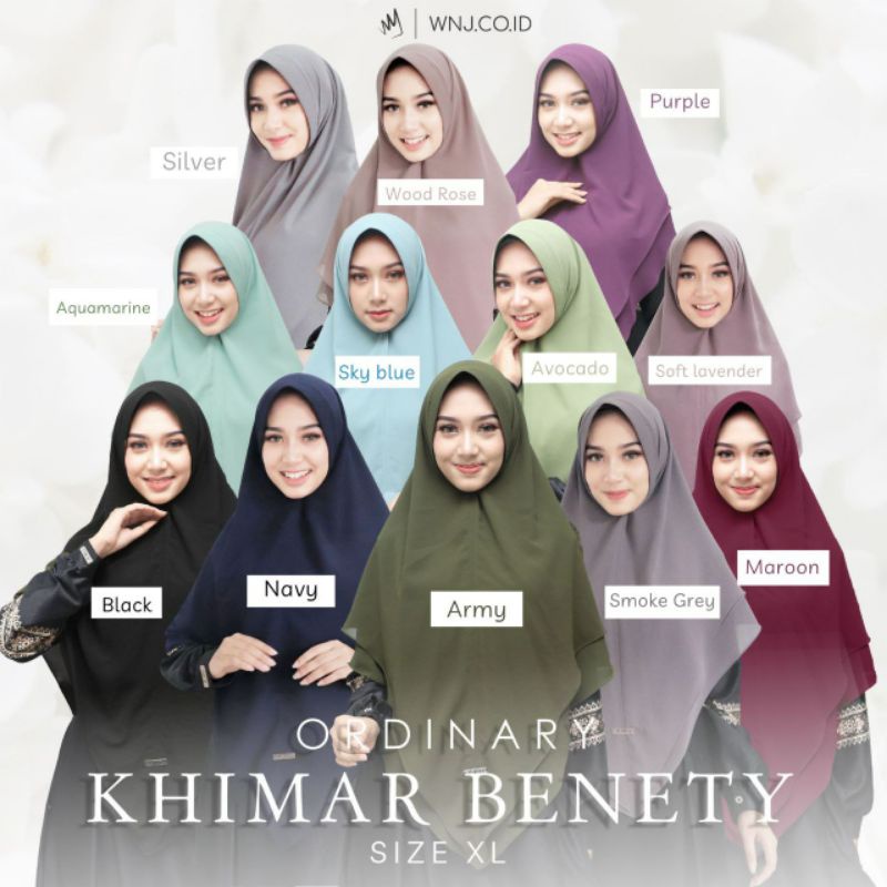 KHIMAR ORDINARY BENETY BY WANOJA HIJAB WNJ BAHAN CERUTY BABYDOLL