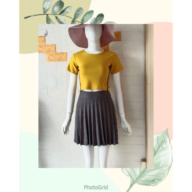 Baju crop wanita,crop kaos basic import