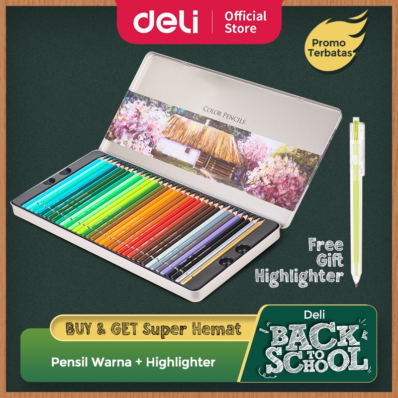 

Deli High-grade Oil Pencil Color Pensil Warna Minyak 48/72 Warna 6567 6568
