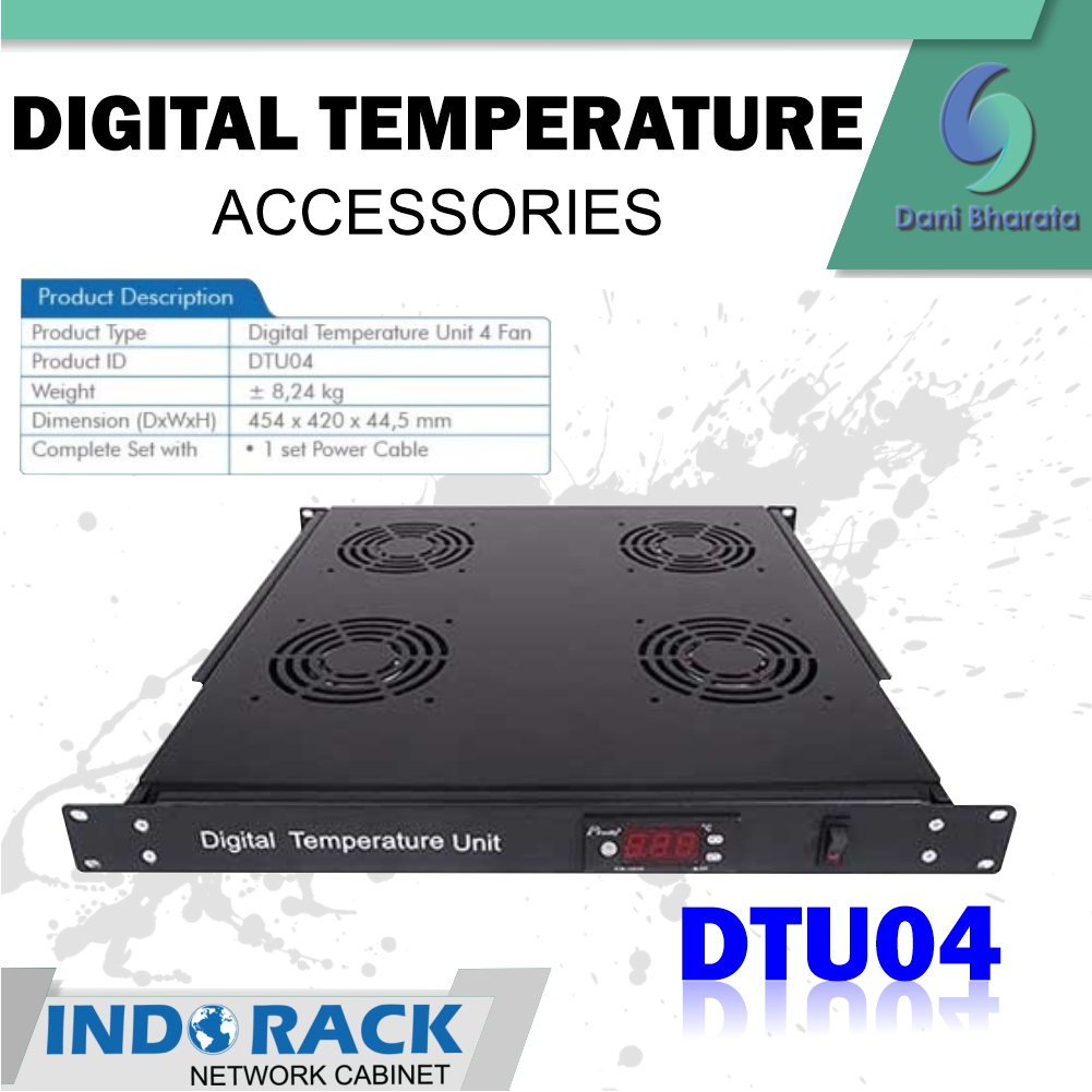 Indorack Accessories Digital Temperatur Unit 4 Fan For Rack Server