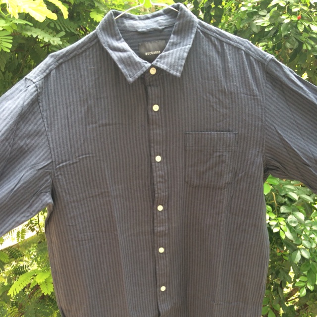 Kemeja Kantor Buckaroo Navy Garis Long Sleeves Tangan Panjang