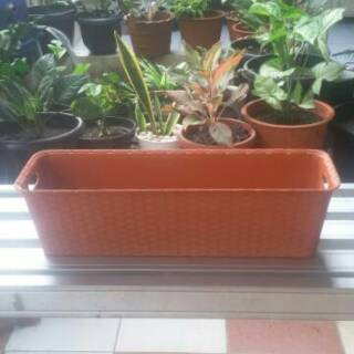 POT PANJANG MOTIF ROTAN ANYAM 70 CM CJP MERAH BATA POT PANJANG MOTIF ROTAN ANYAM 70 CM CJP MERAH BATA