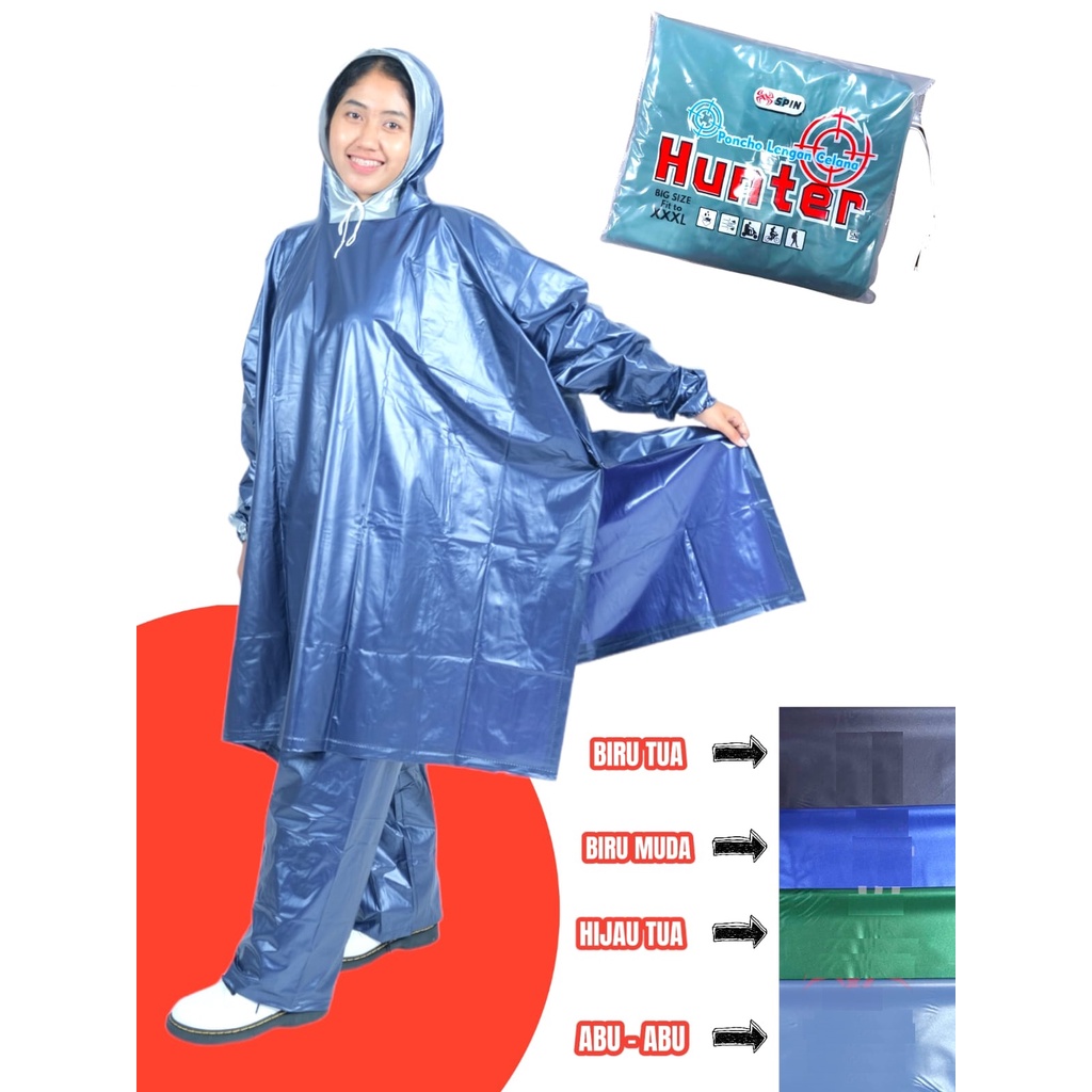 Jas Hujan Poncho HYBRID Lengan Celana Hybrid Spin Hunter Jumbo