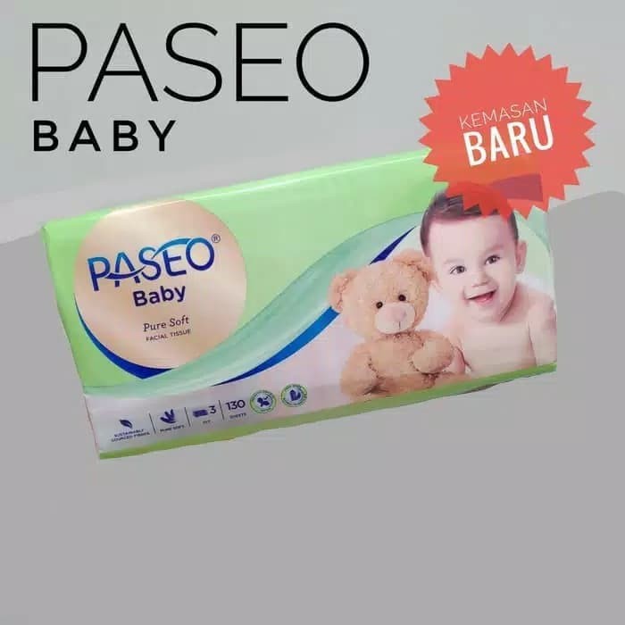 Paseo BABY TISSUE / Tisu Kering Bayi (130sheets/3ply) Facial Pure Soft