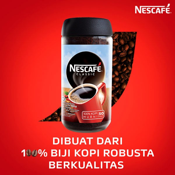 

t01thy Nescafe Classic Kopi Instan Kopi Hitam 100G Jar Ds20X11