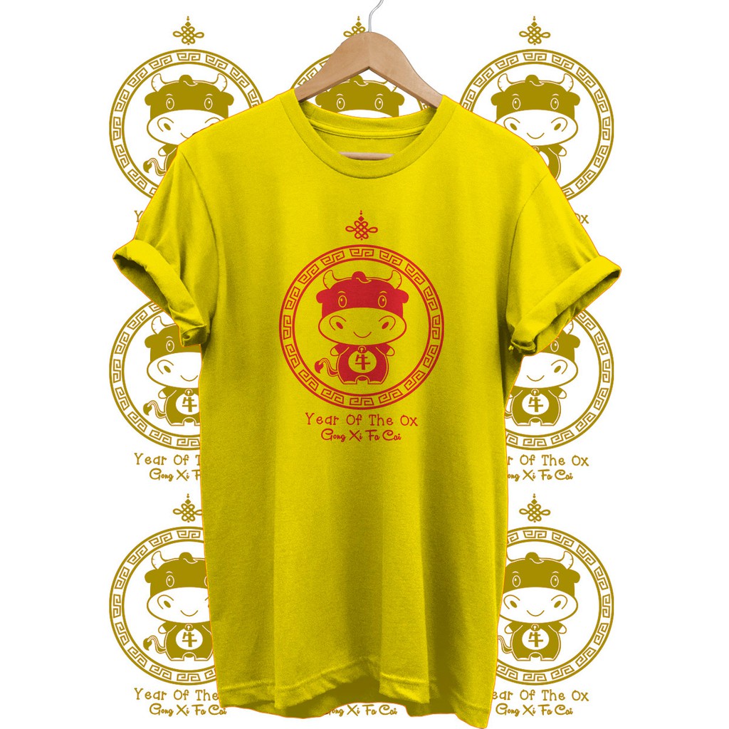 KAOS IMLEK YEAR OF THE OX GONG XI FA CAI BAJU SINCIA KATUN COMBED 30S