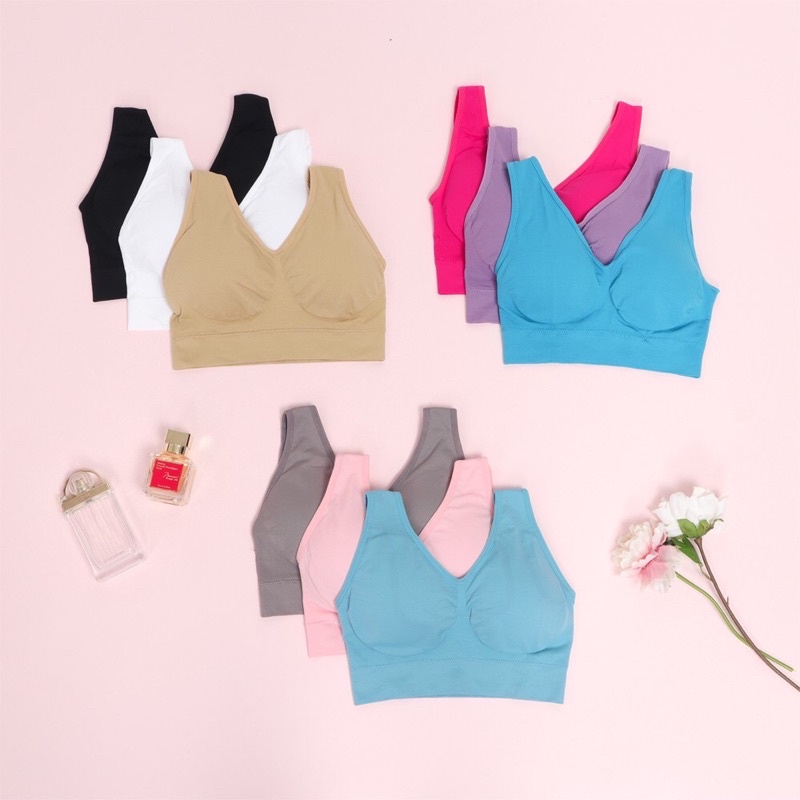 Genie Bra Tanpa Kawat Premium ( Classic - Pastel - Summer ) ( Isi 3pcs )