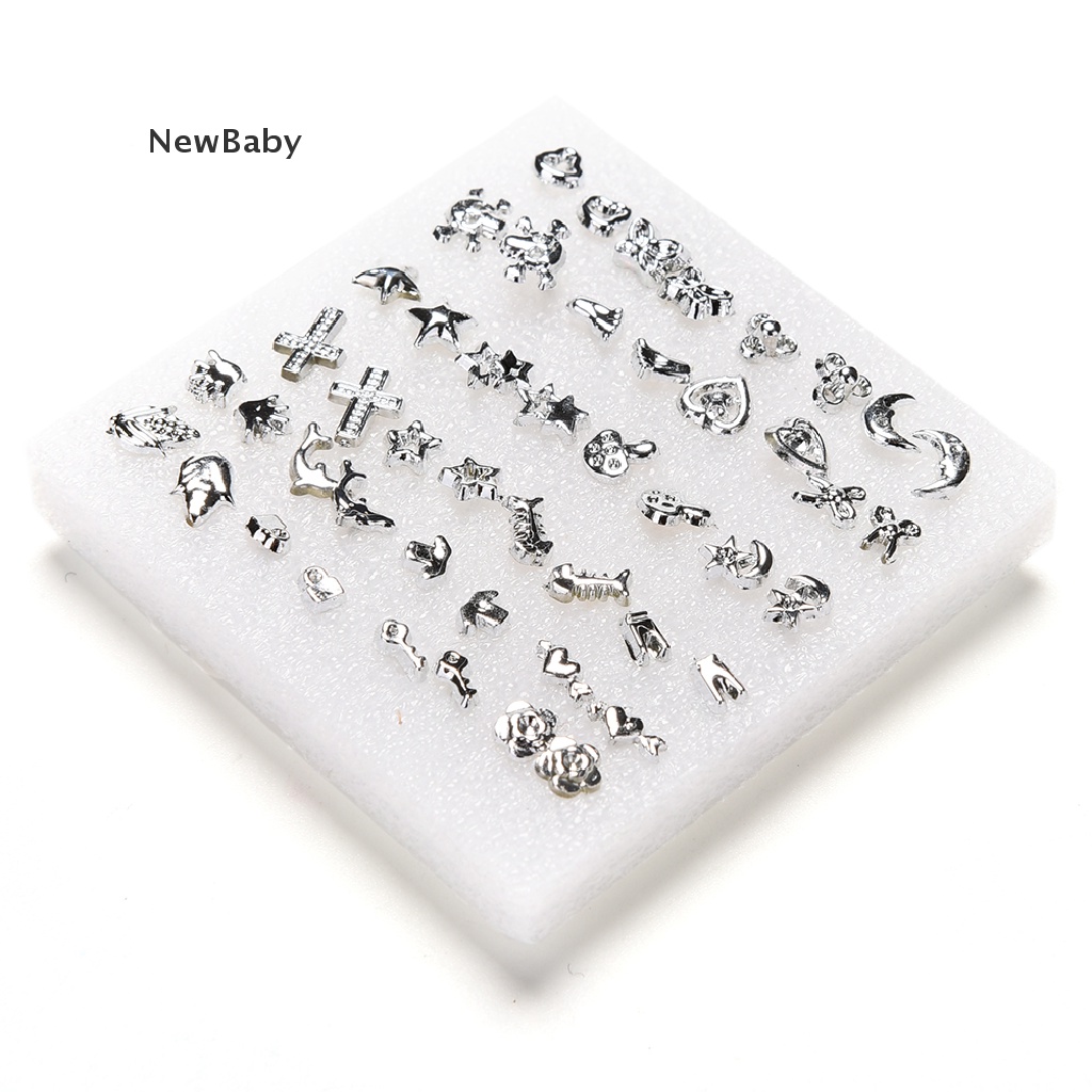 24 Pasang Anting Tusuk Lapis Silver Bahan Plastik Untuk Wanita