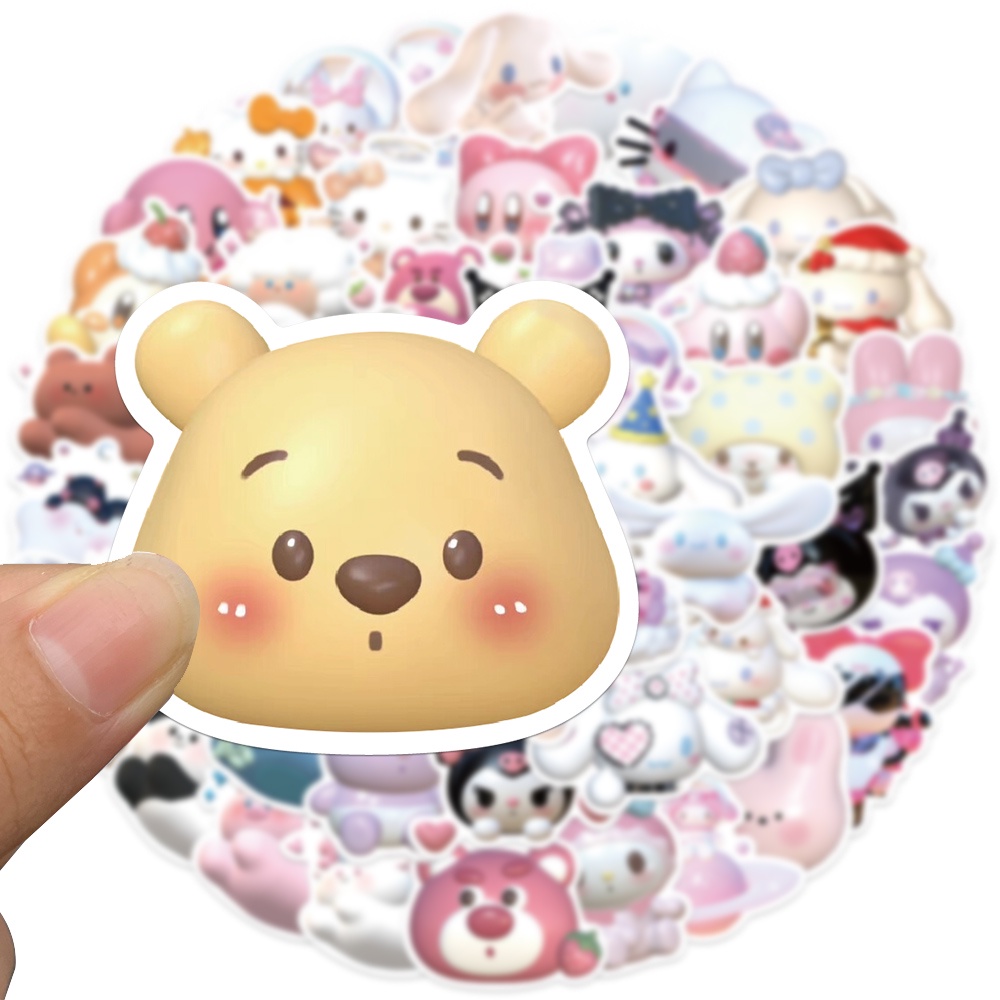 50pcs Stiker Kartun Kuromi My Melody 3D Anti Air Untuk Skateboard / Laptop / Handphone / Mobil / Sepeda / Notebook