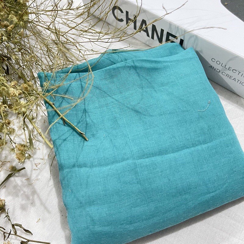 kerudung jilbab segi empat bahan katun paris polos premium warna biru tosca muda