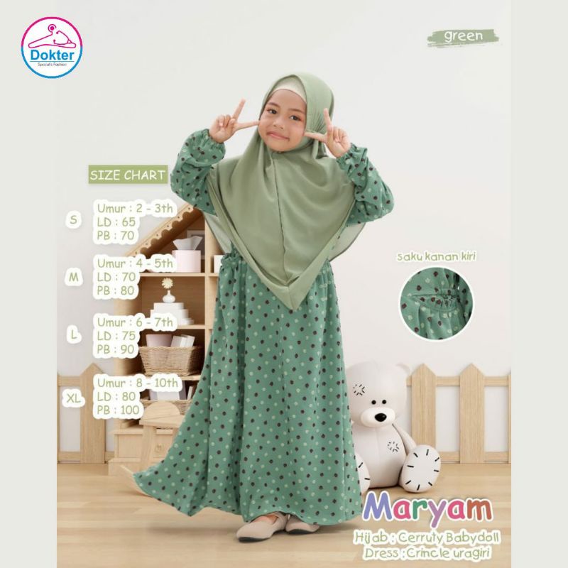 Gamis Anak Murah Maryam bahan crinkle uragiri