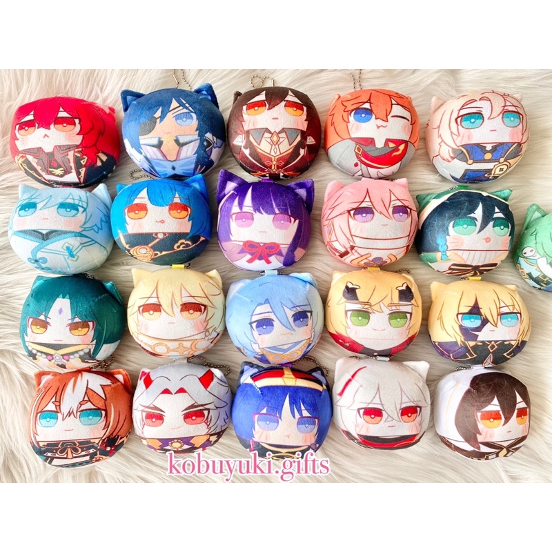Genshin Impact Mochi Omanjuu Plushie Keychain plush doll zhongli childe diluc kaeya albedo xiao goro