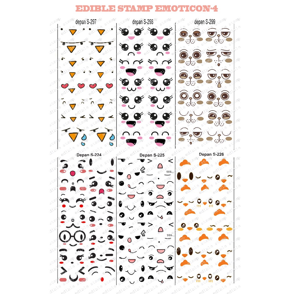 

Edible Stamp Stiker Makanan Edible Stiker Edible Image Edible Print Sticker Makanan EMOTICON 4