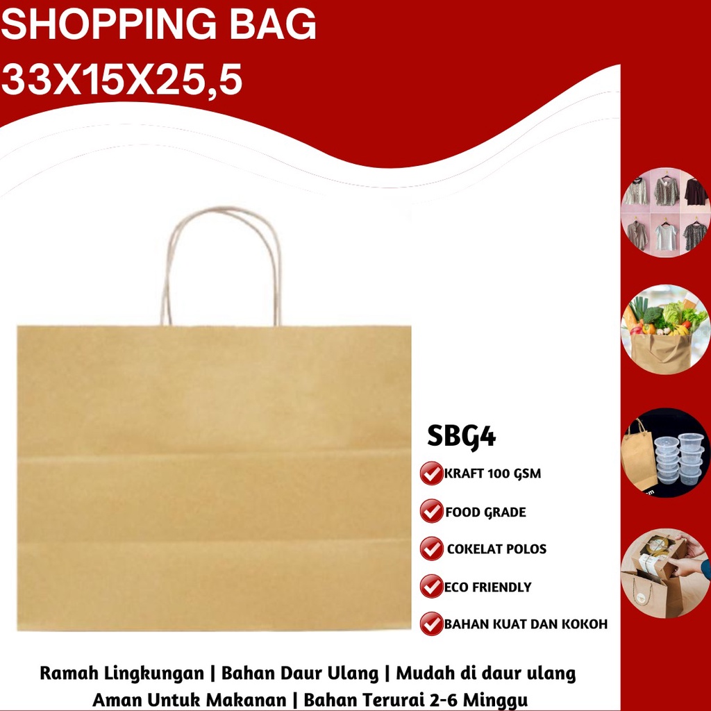 Paper Bag Tas Belanja Shopping Bag (SBG4-25X15X30.5)