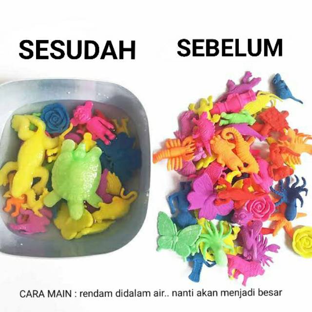 L2 Mainan Anak Hewan Bertumbuh dlm Air | Magic Animal Waterbeads Hydrogel | Gel Warna water tanaman