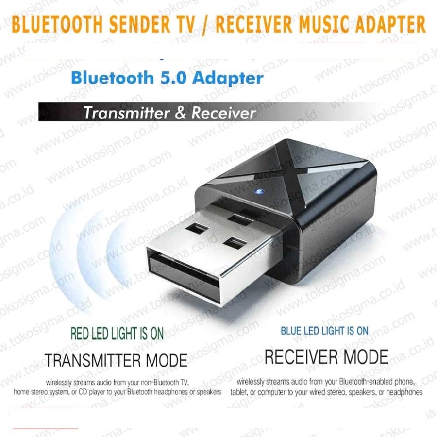 BLUETOOTH TRANSMITTER TV AUDIO 3.5mm AUX SENDER USB or RECEIVER MUSIC SPEAKER