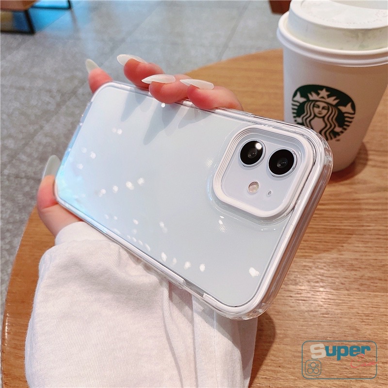 3 in 1 Soft Case Bumper Transparan Warna Macaron Untuk Samsung A20s A22 A30s A51 A11 M32 M22 F22 A50s A50